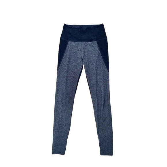 Beyond Yoga Space Dye Color Block Two‎ Tone Black Gray High Rise Leggings - Picture 1 of 8